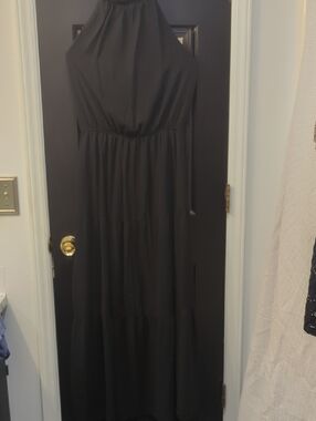Classic Black Halter Maxi Dress